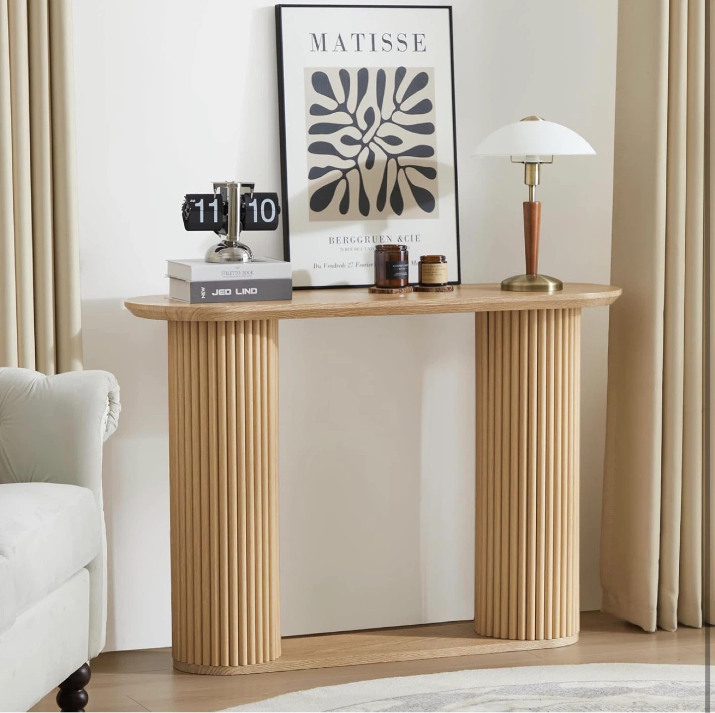 Oval Console Table - Light Wood - photo 4