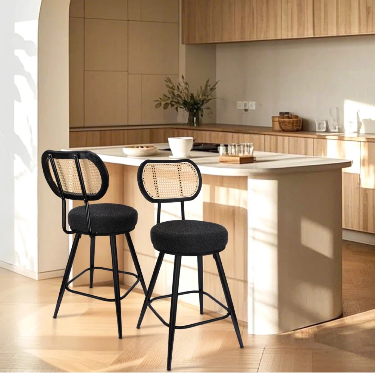 Set of 2 bar stools swivel