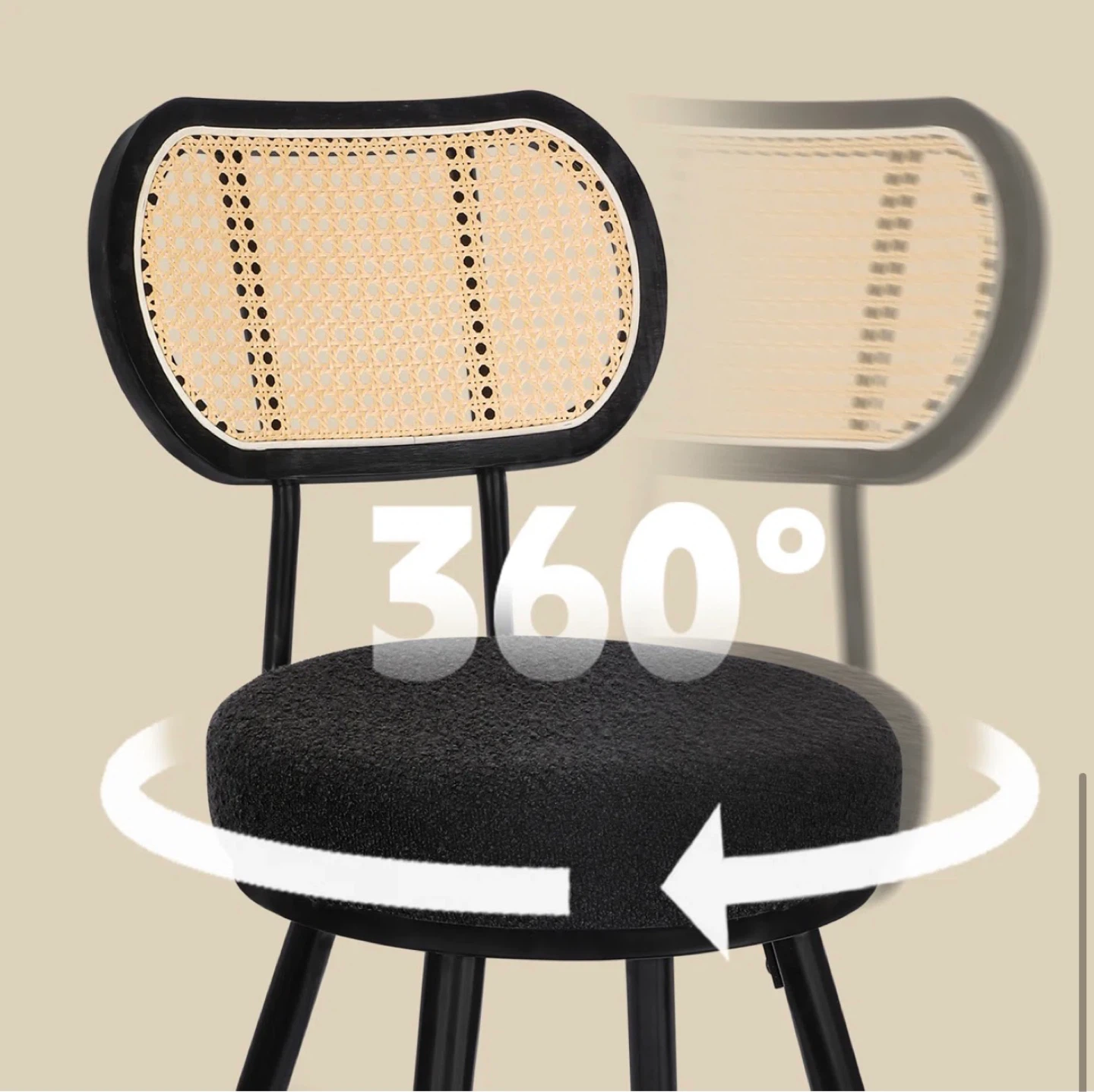 Set of 2 bar stools swivel - photo 2