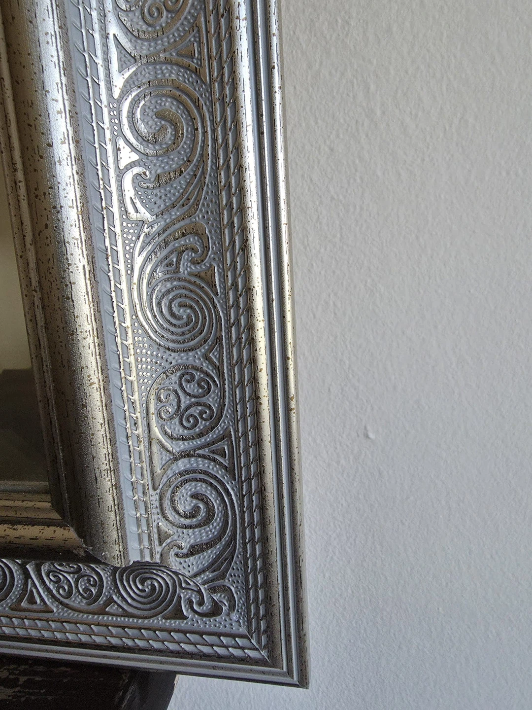 Large Ornate Silver Framed Mirror - photo 4