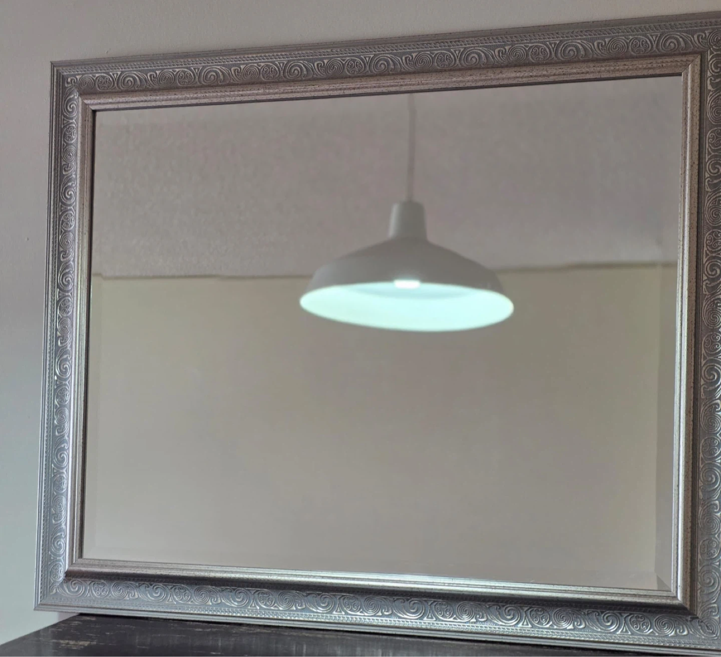 Large Ornate Silver Framed Mirror - photo 3