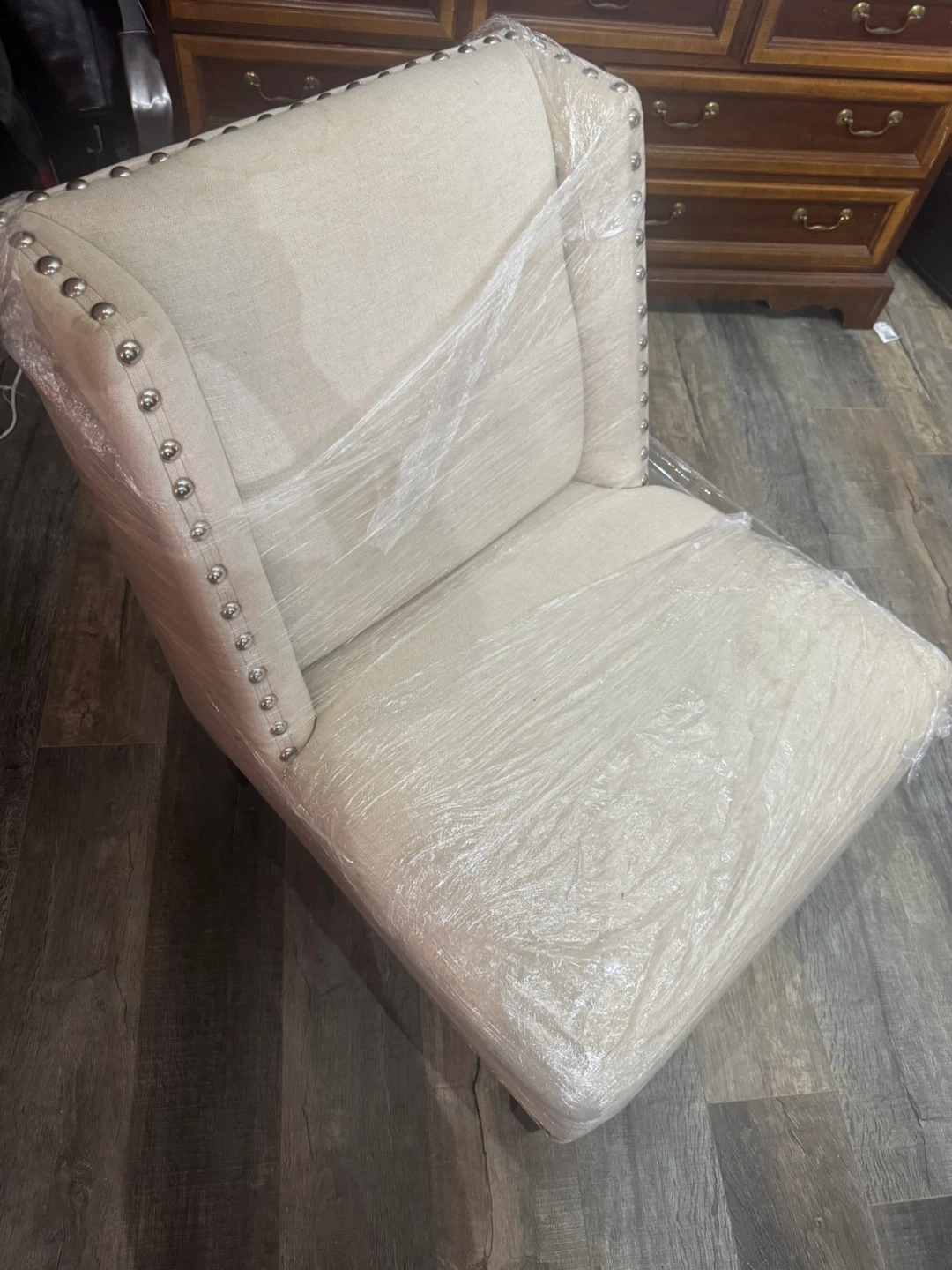 Upholstered Accent Chair with Nailhead Trim