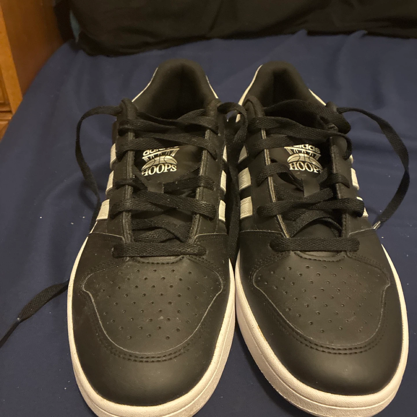 Adidas Hoops Mid Top Sneakers Black White - photo 2