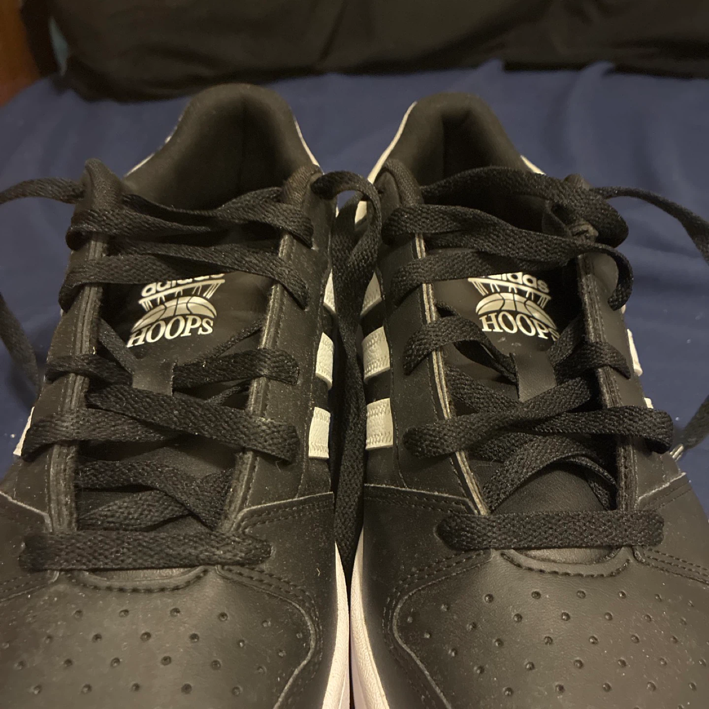 Adidas Hoops Mid Top Sneakers Black White - photo 4