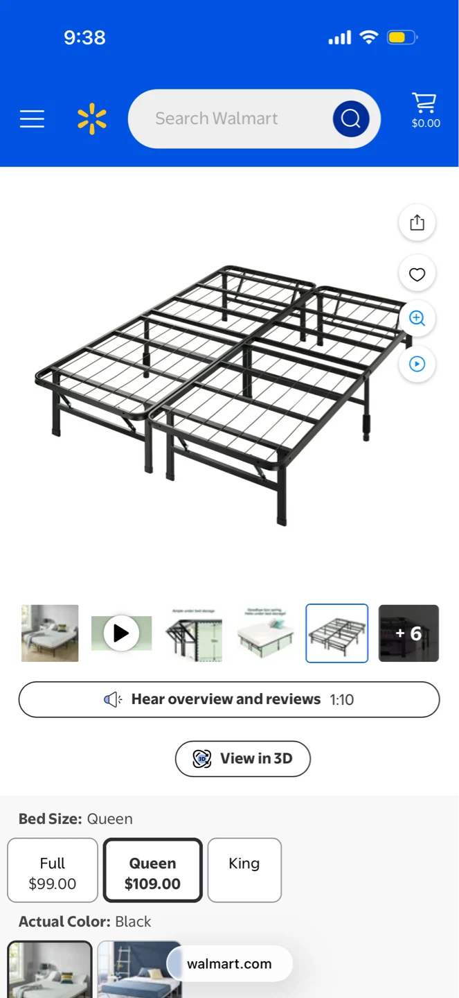 Queen memory foam mattress and Black Metal Bed Frame - photo 3