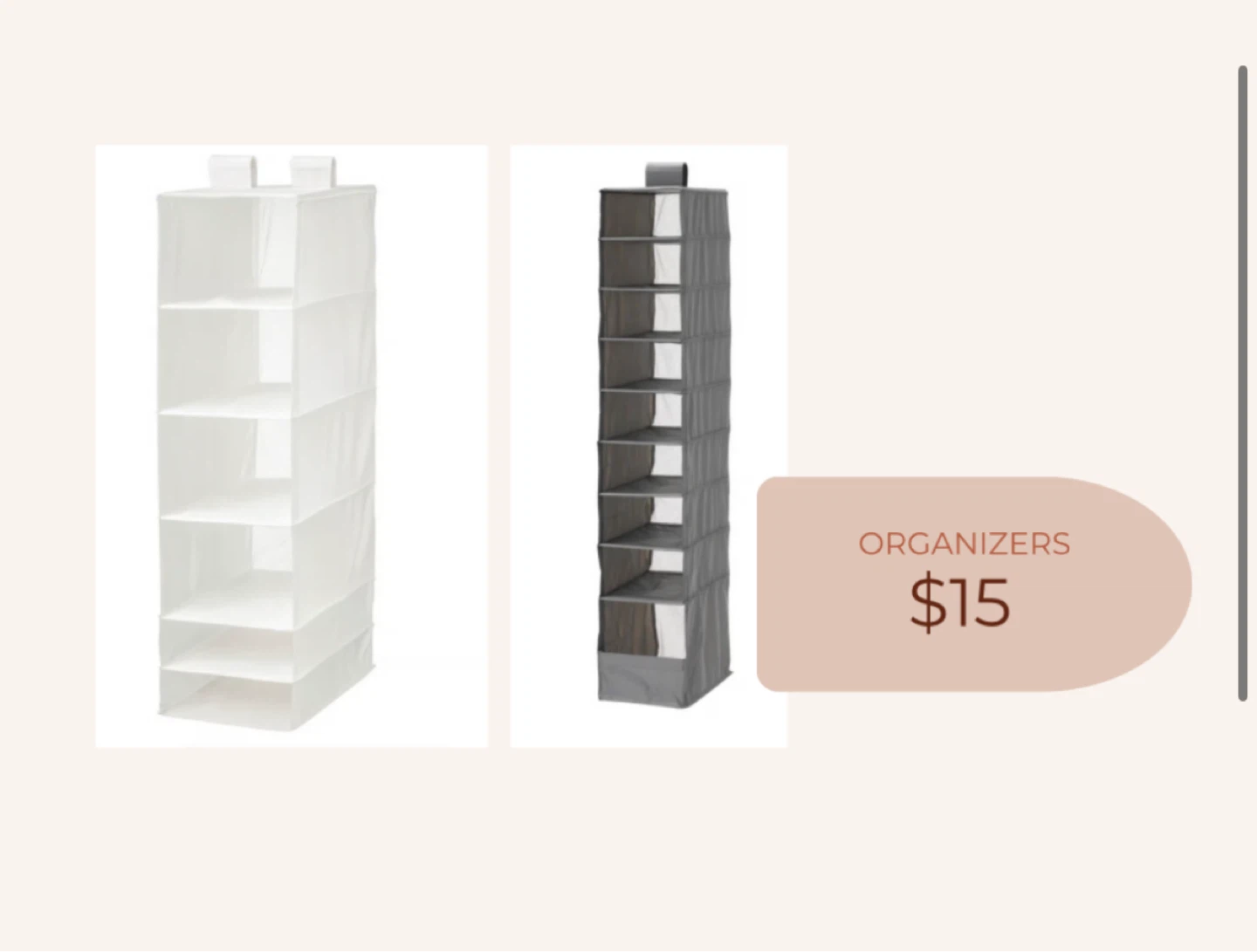 Hanging Closet Organizers (2 pc)