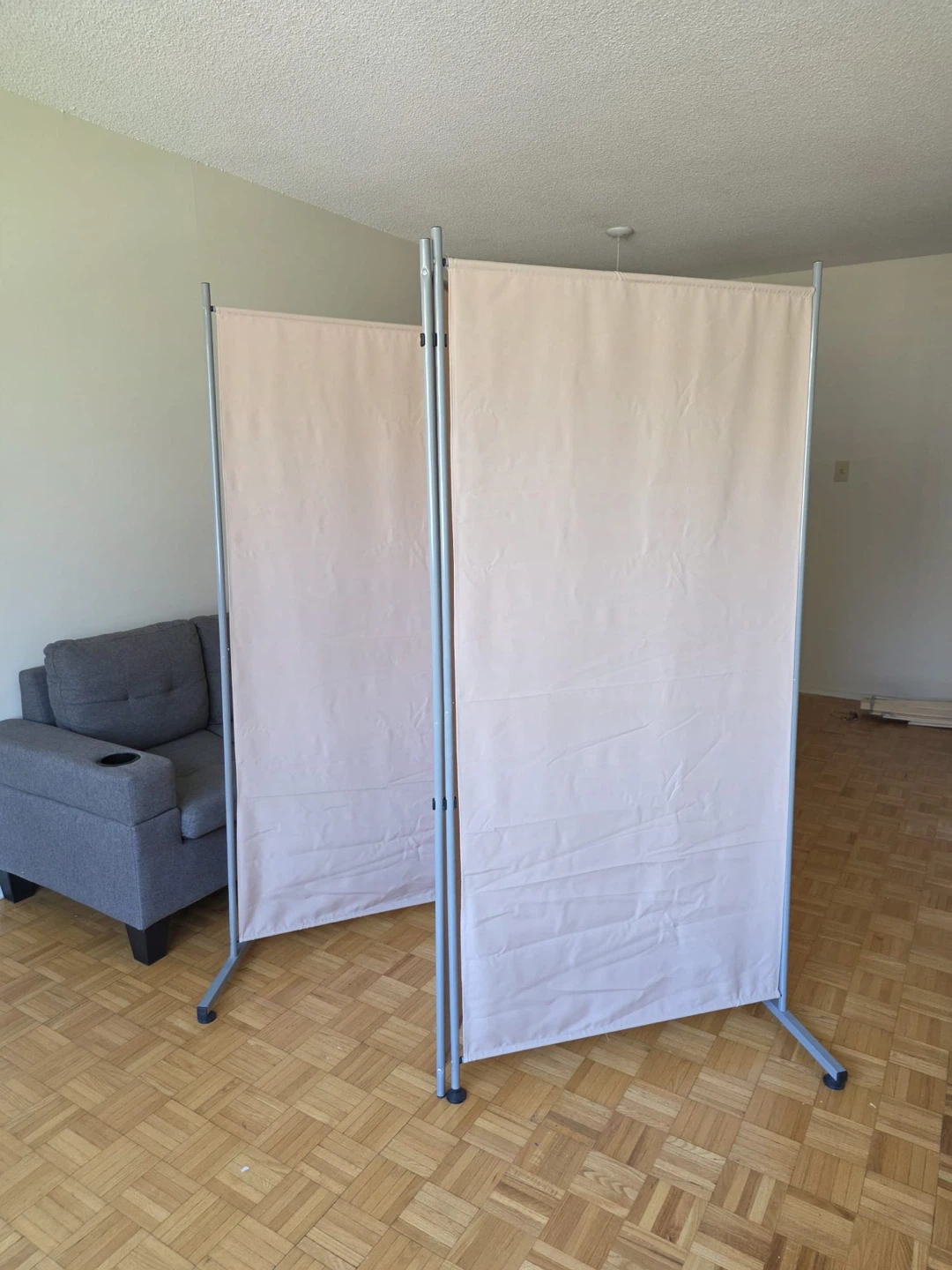 Folding Privacy Screen Room Divider - Beige - photo 2