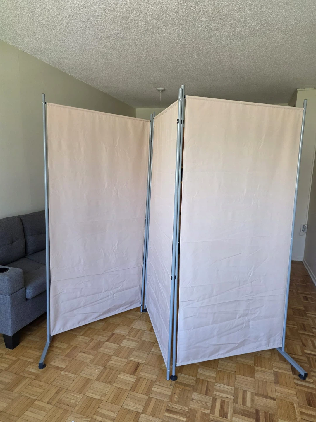 Folding Privacy Screen Room Divider - Beige - photo 3