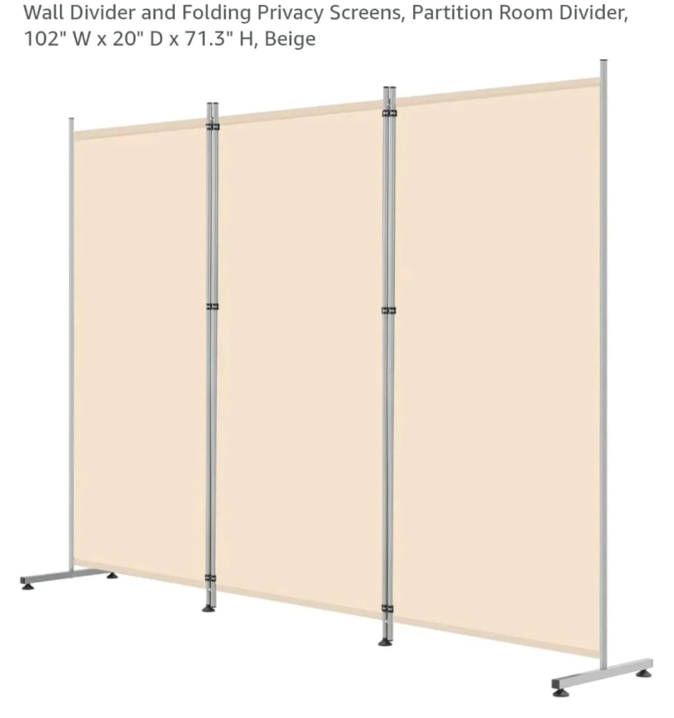 Folding Privacy Screen Room Divider - Beige