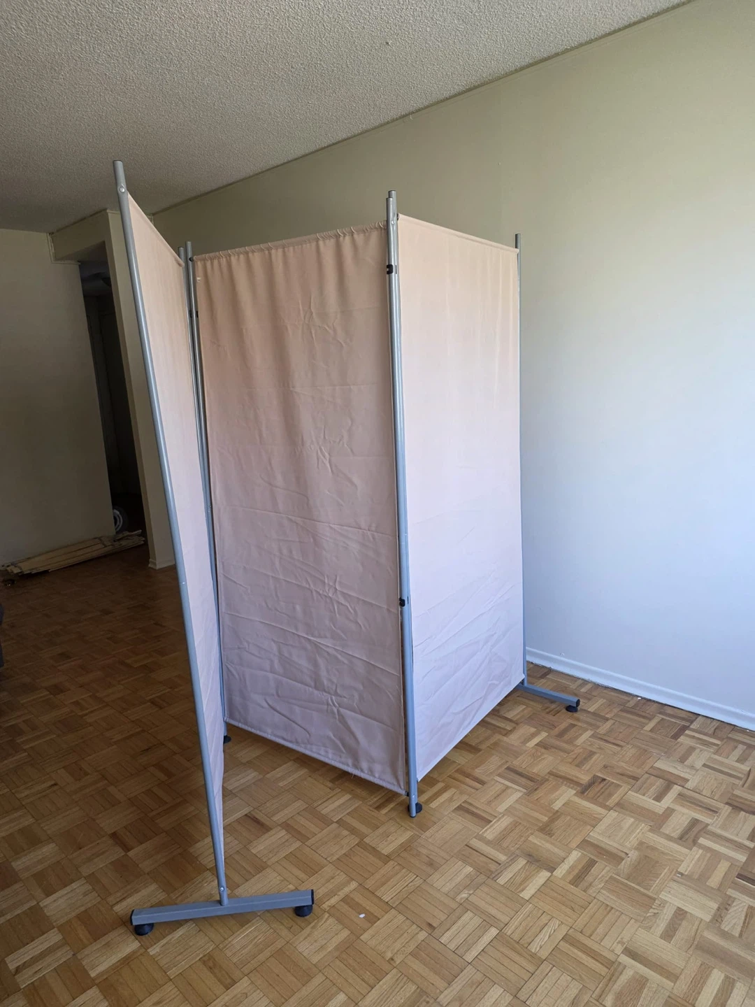 Folding Privacy Screen Room Divider - Beige - photo 4