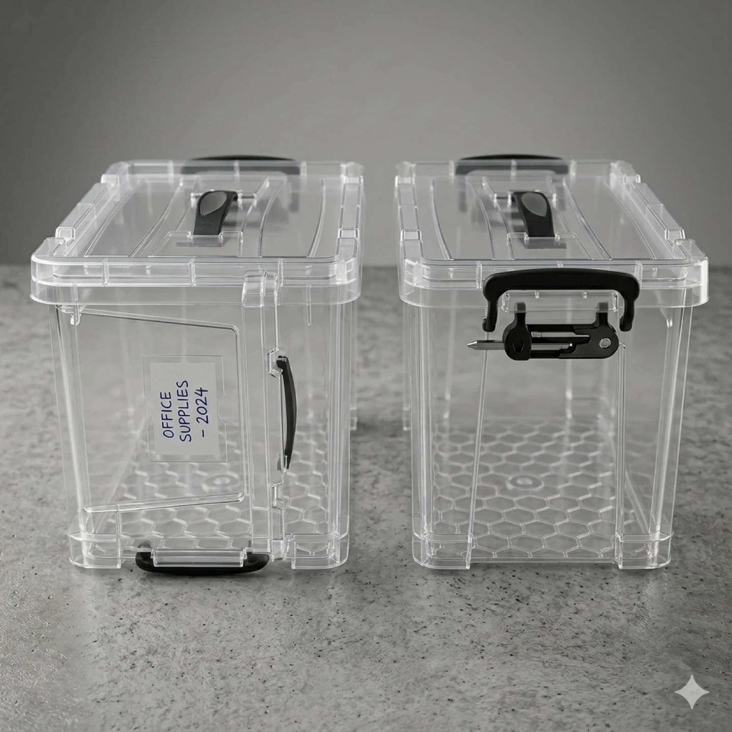 Clear Storage Bin with Hinged Lid - photo 2