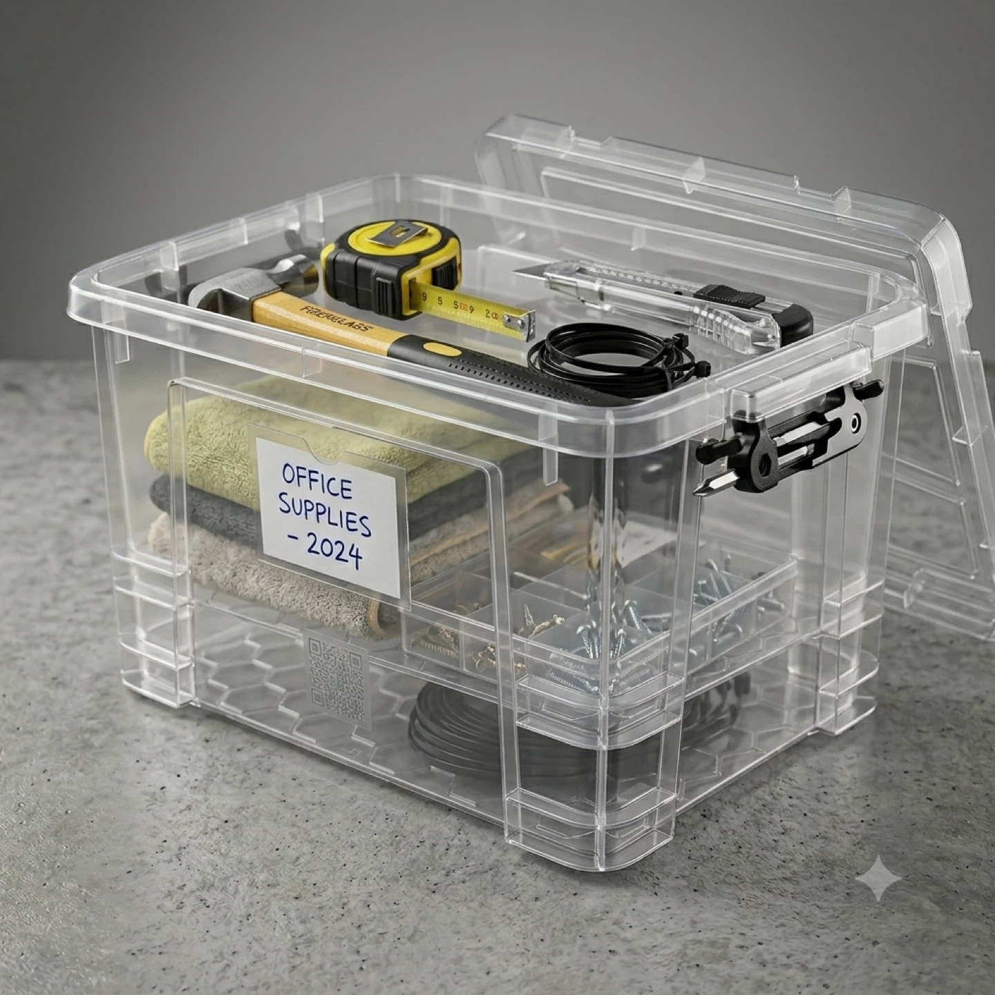 Clear Storage Bin with Hinged Lid - photo 5