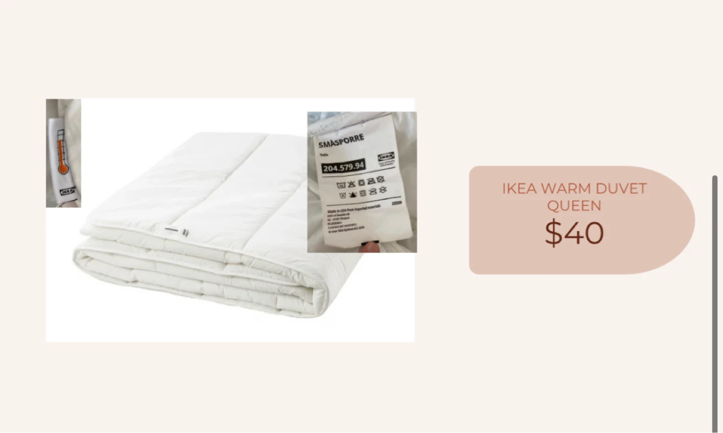 IKEA SMASPORRE Queen Warm Duvet