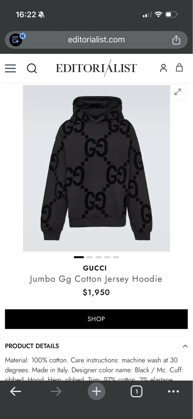 Gucci Jumbo GG Cotton Jersey Hoodie - photo 3