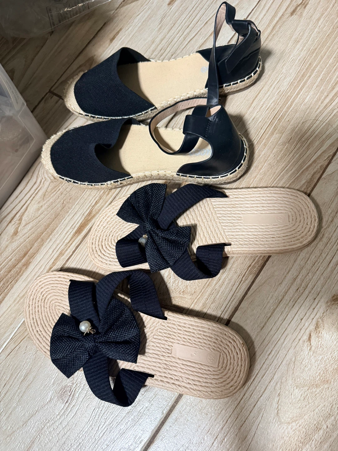 Women's Espadrille Sandals and Bow Slides size 9 and 8