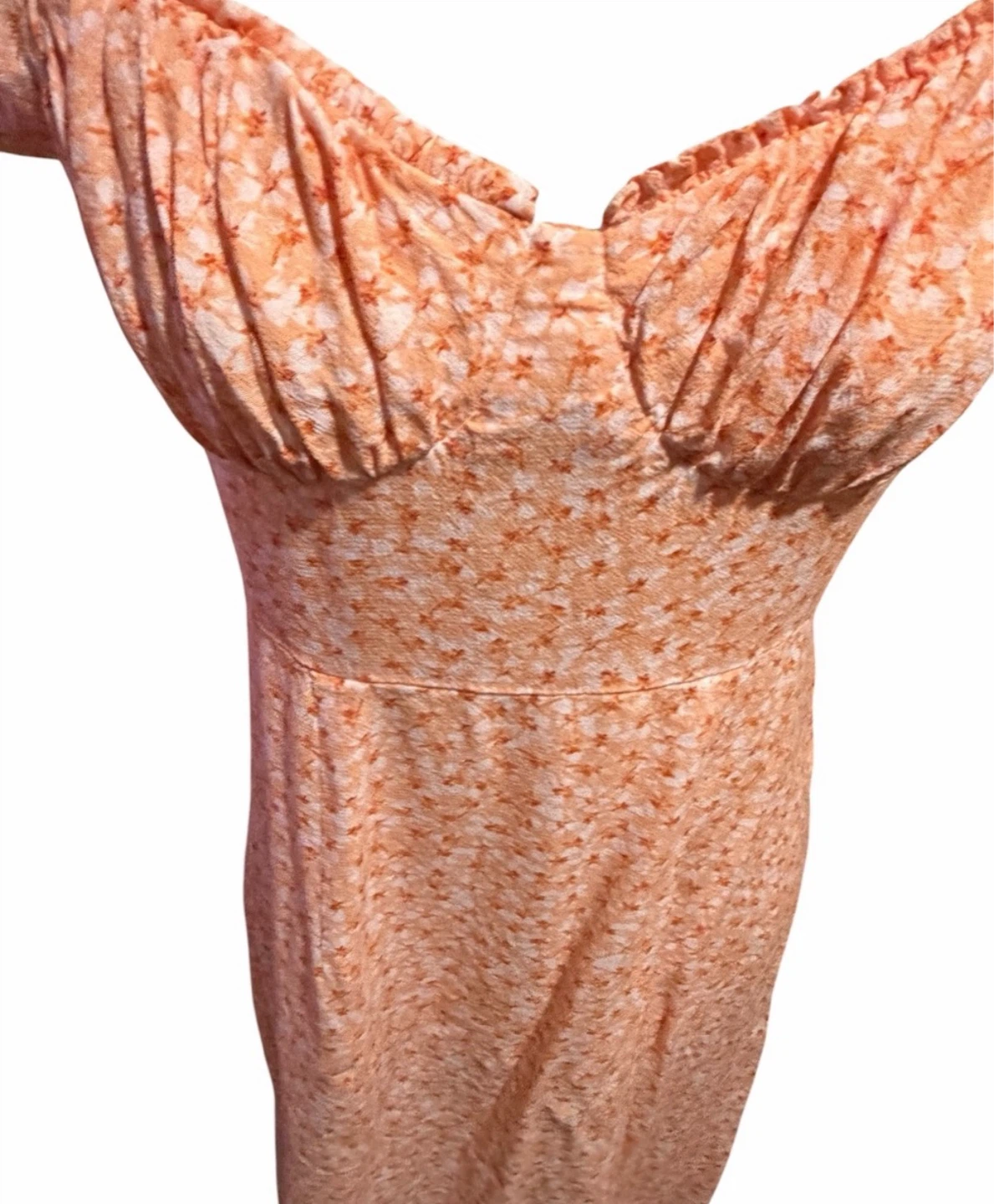Orange Floral Print Maxi Dress - photo 4