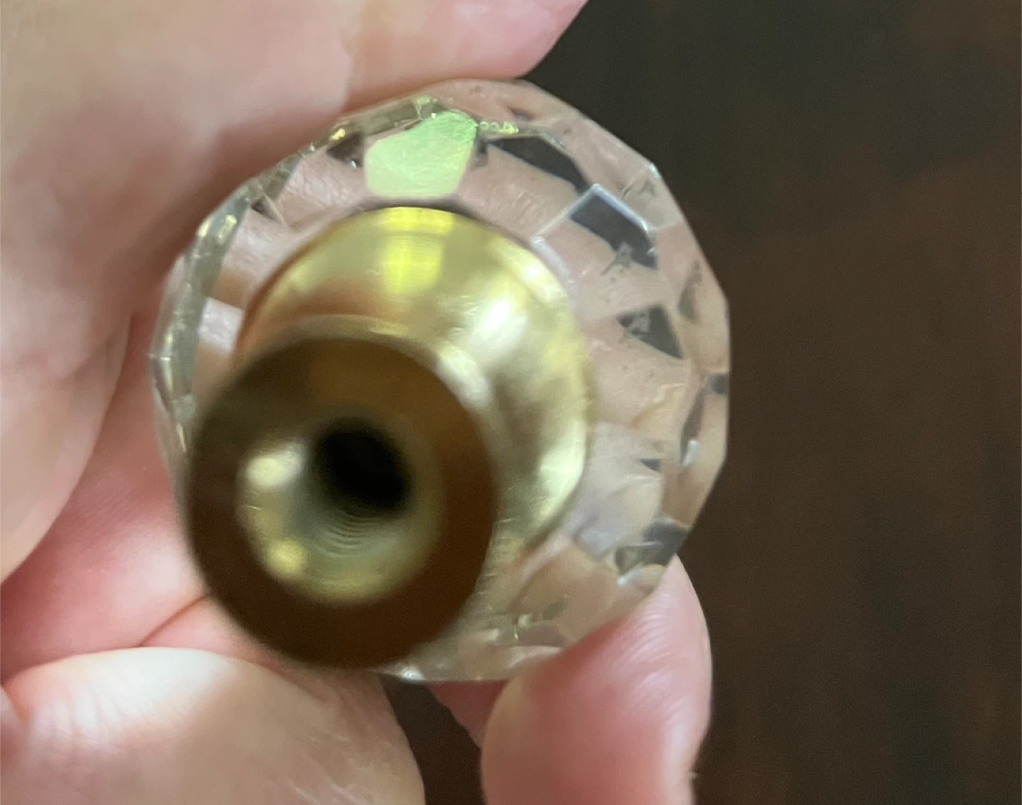 Crystal Lamp Finial with Brass Base - photo 2