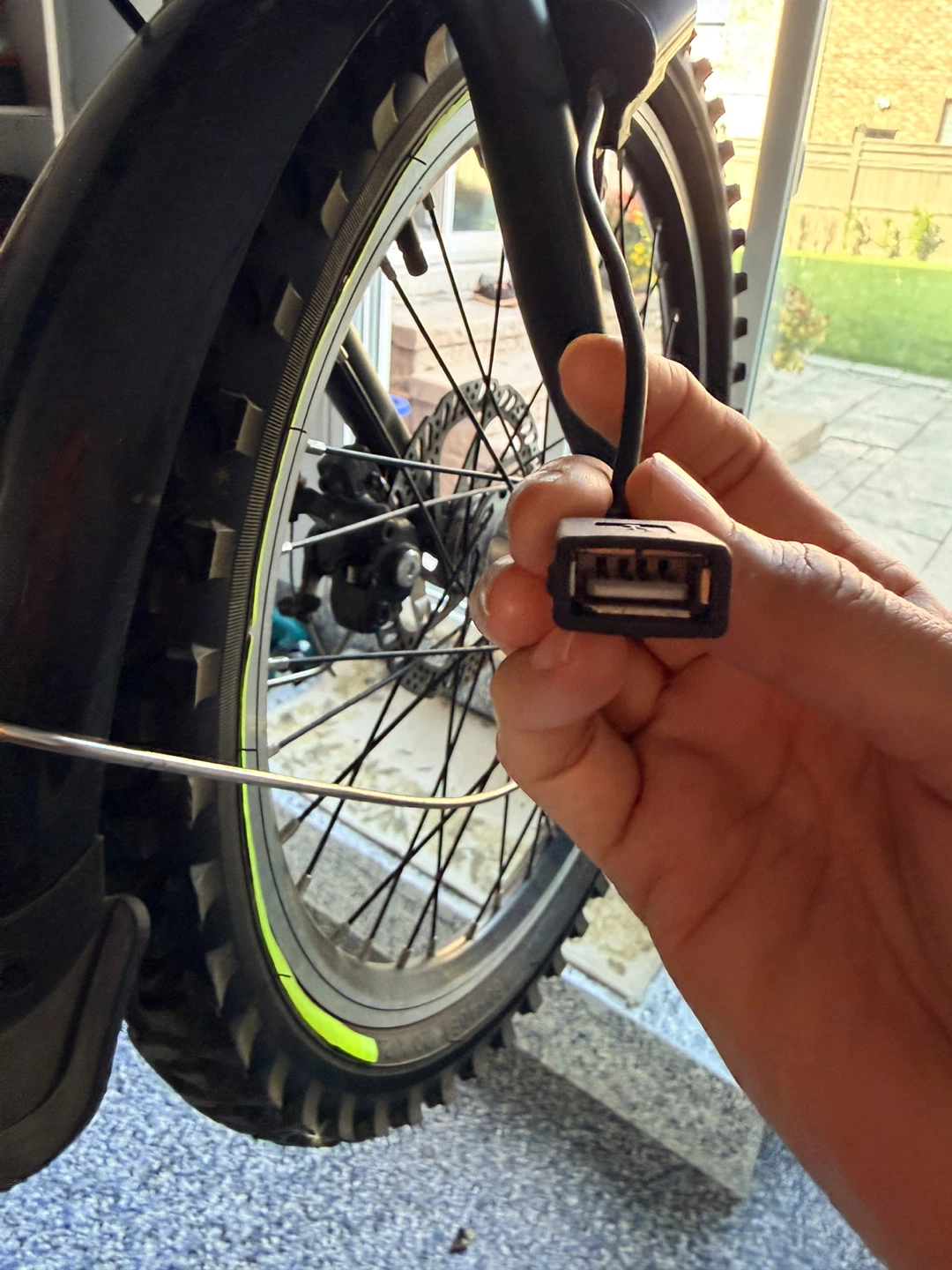 Black Folding Electric Bicycle with USB Port - photo 5