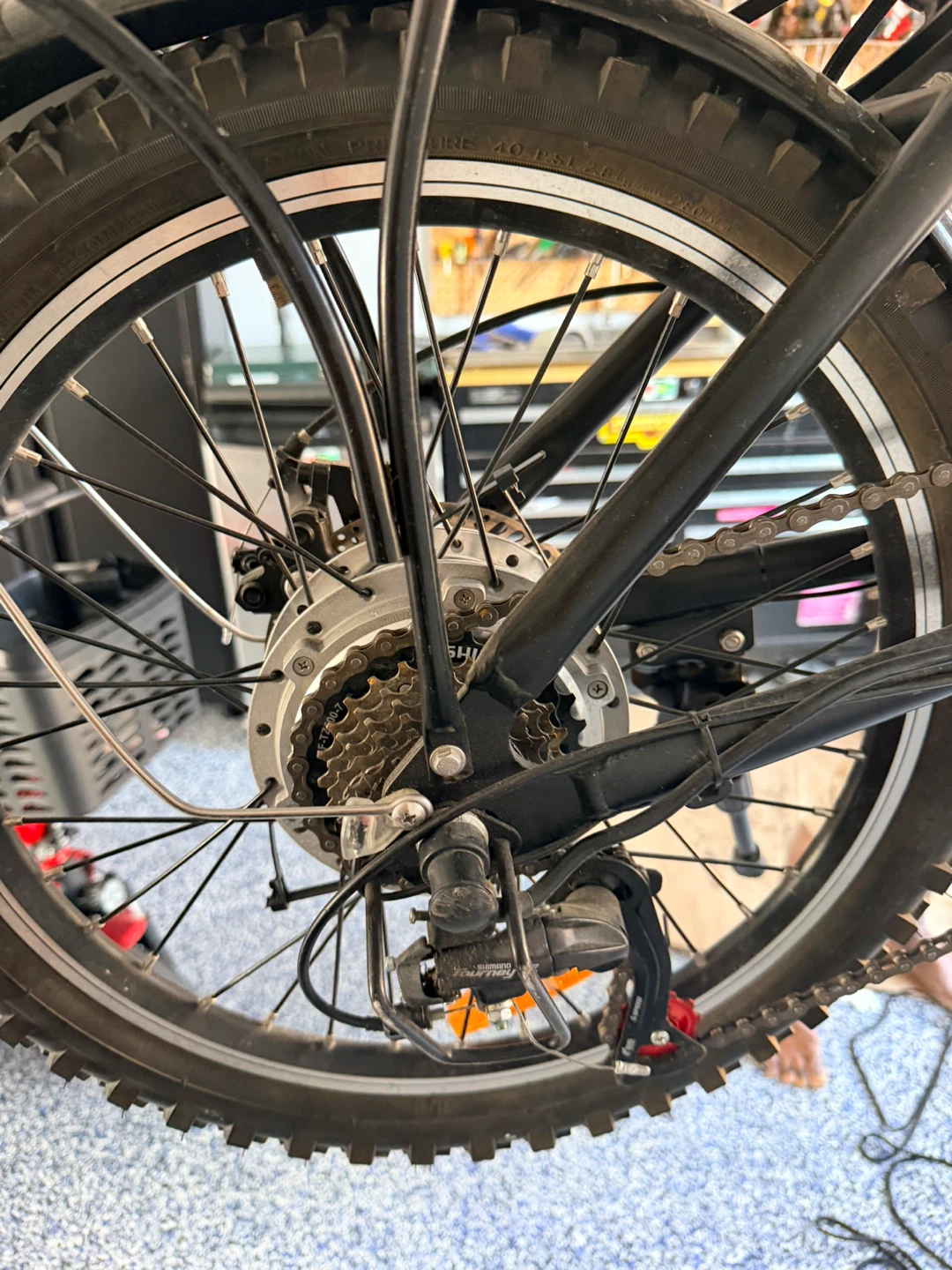 Black Folding Electric Bicycle with USB Port - photo 3