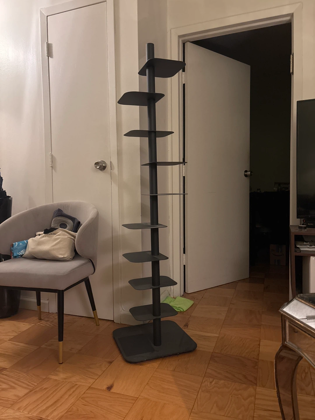 Tall Black Multi-Tiered Shelf Unit - photo 2
