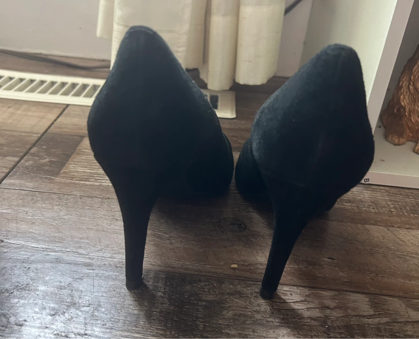 Tahari Black Suede Heels with Patent Cap Toe - photo 2