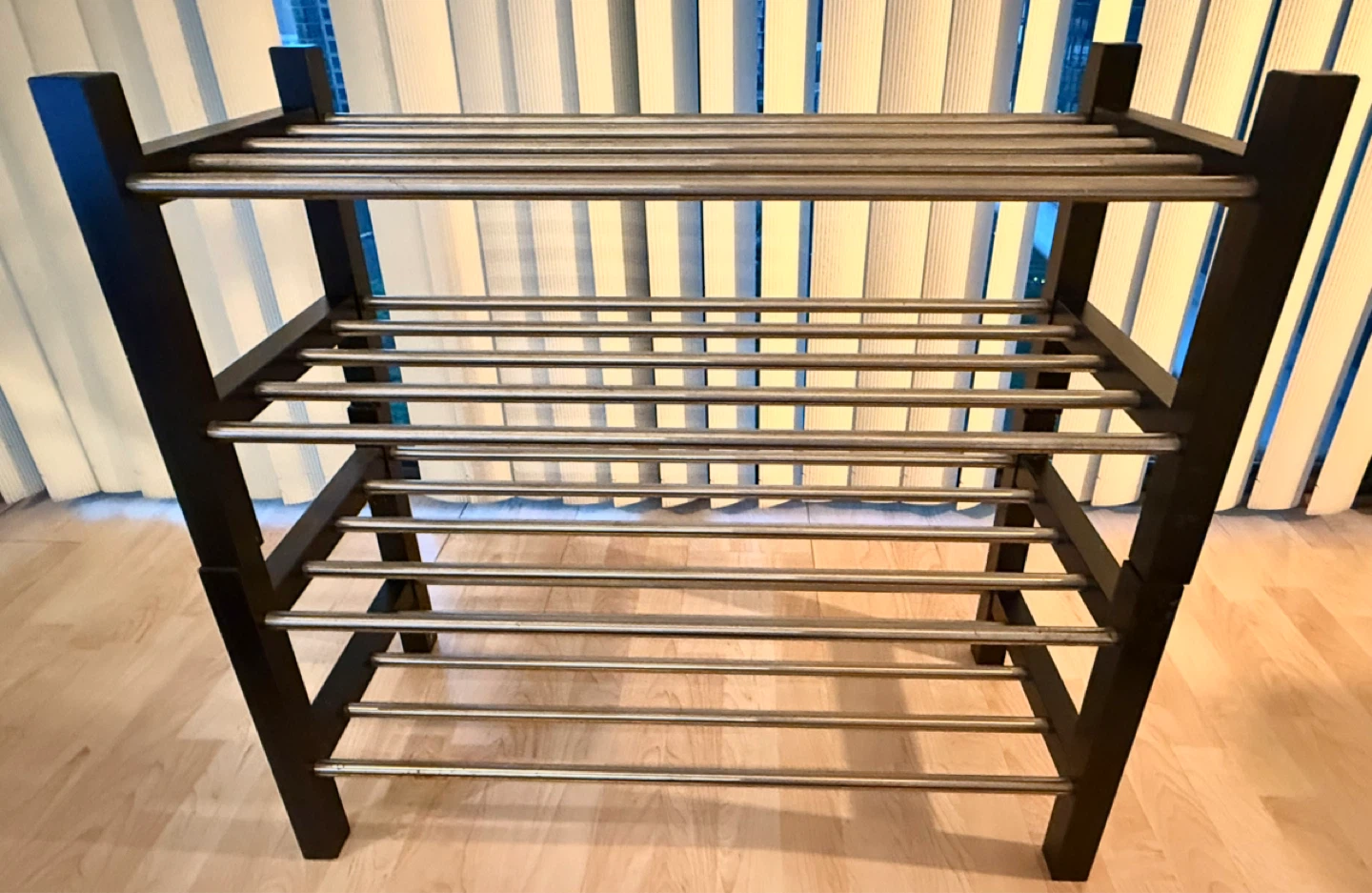 Wooden and Metal Shoe Rack - photo 2