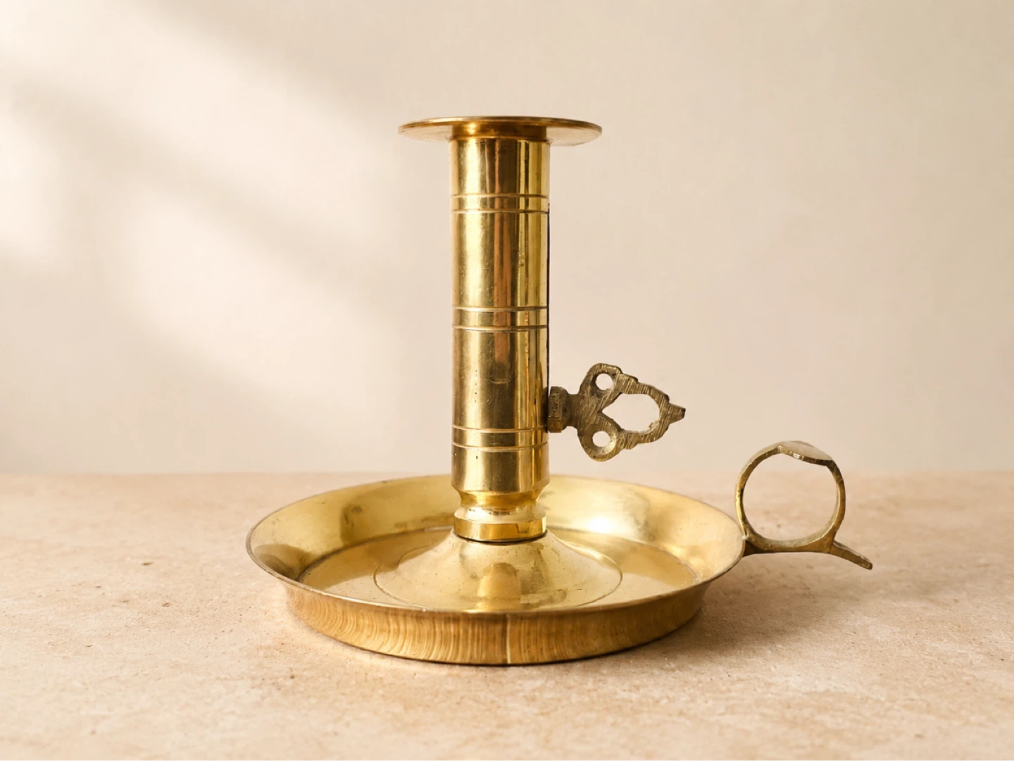 Brass Candlestick Holder with Handle