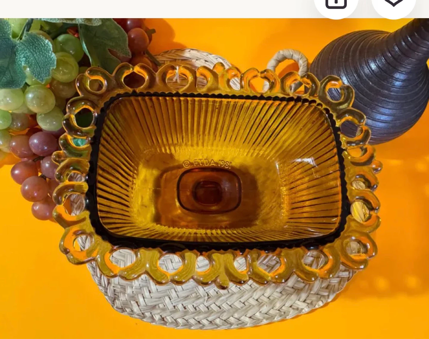 Amber Glass Footed Candy Dish - photo 2