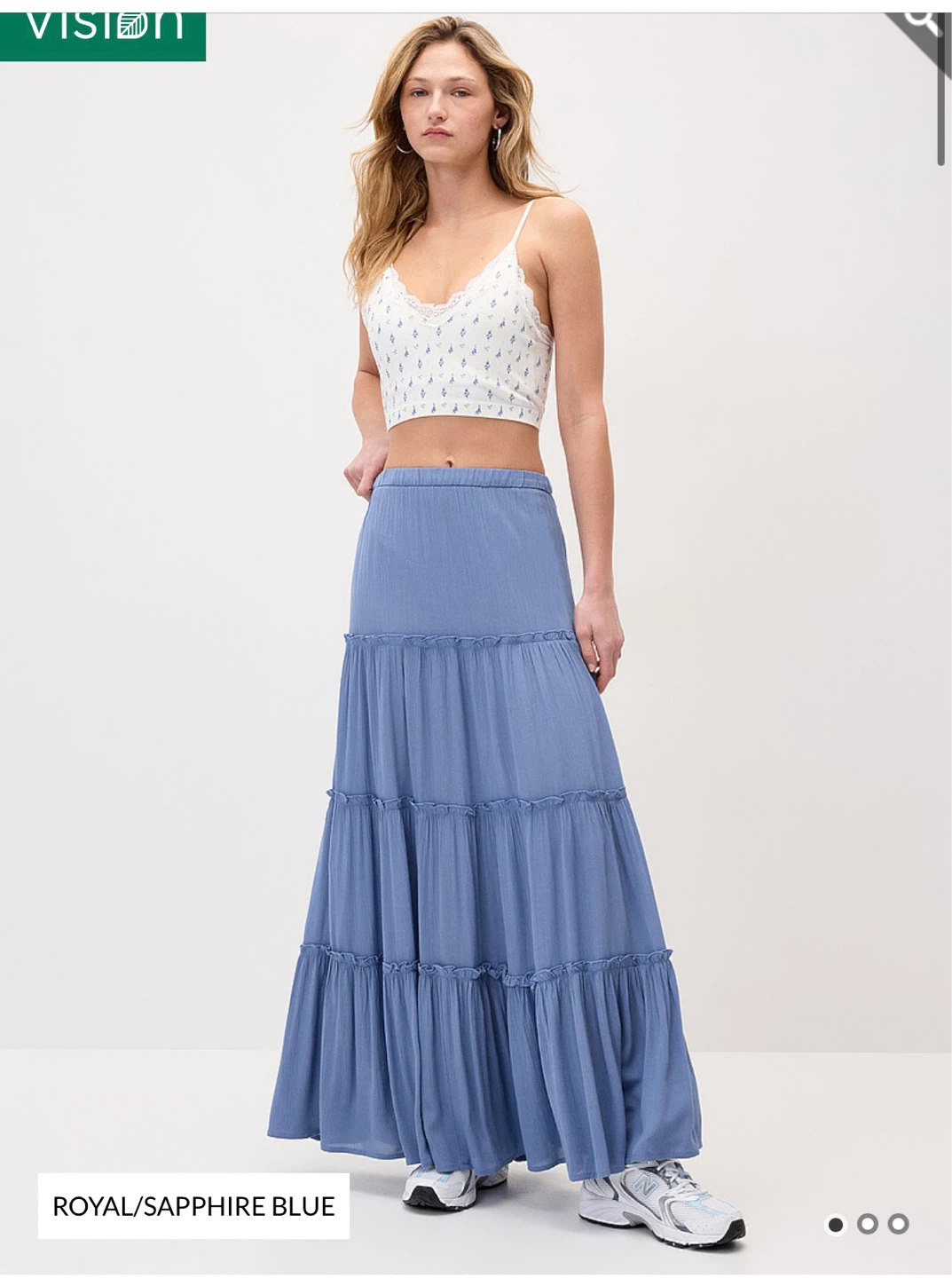 twik (Simons brand) Tiered Maxi Skirt - Royal/Sapphire Blue, S