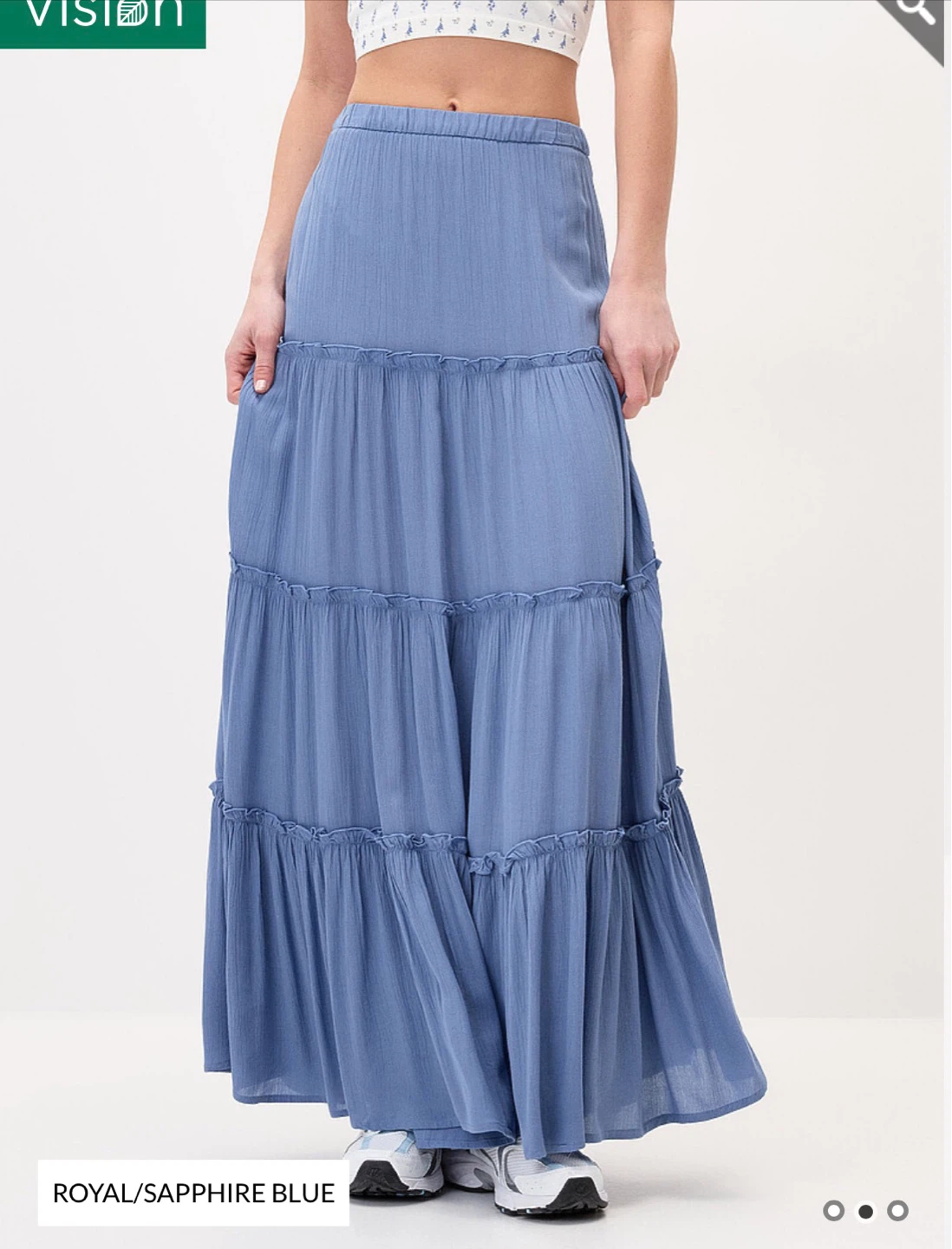 twik (Simons brand) Tiered Maxi Skirt - Royal/Sapphire Blue, S - photo 2