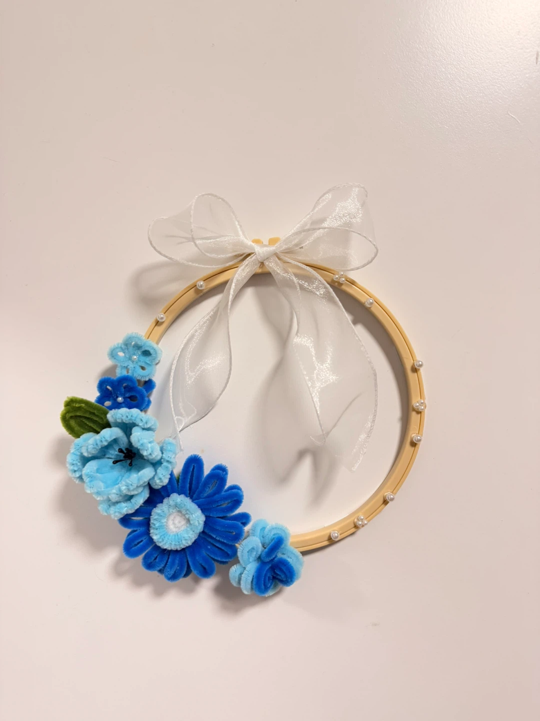 Handmade Blue Flower Hoop 🌸 - photo 3