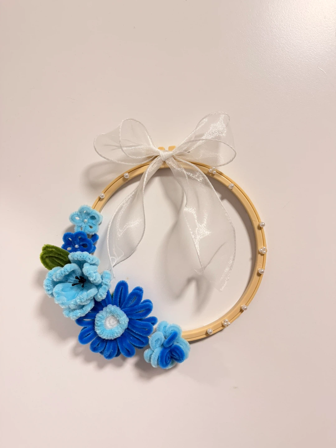 Handmade Blue Flower Hoop 🌸
