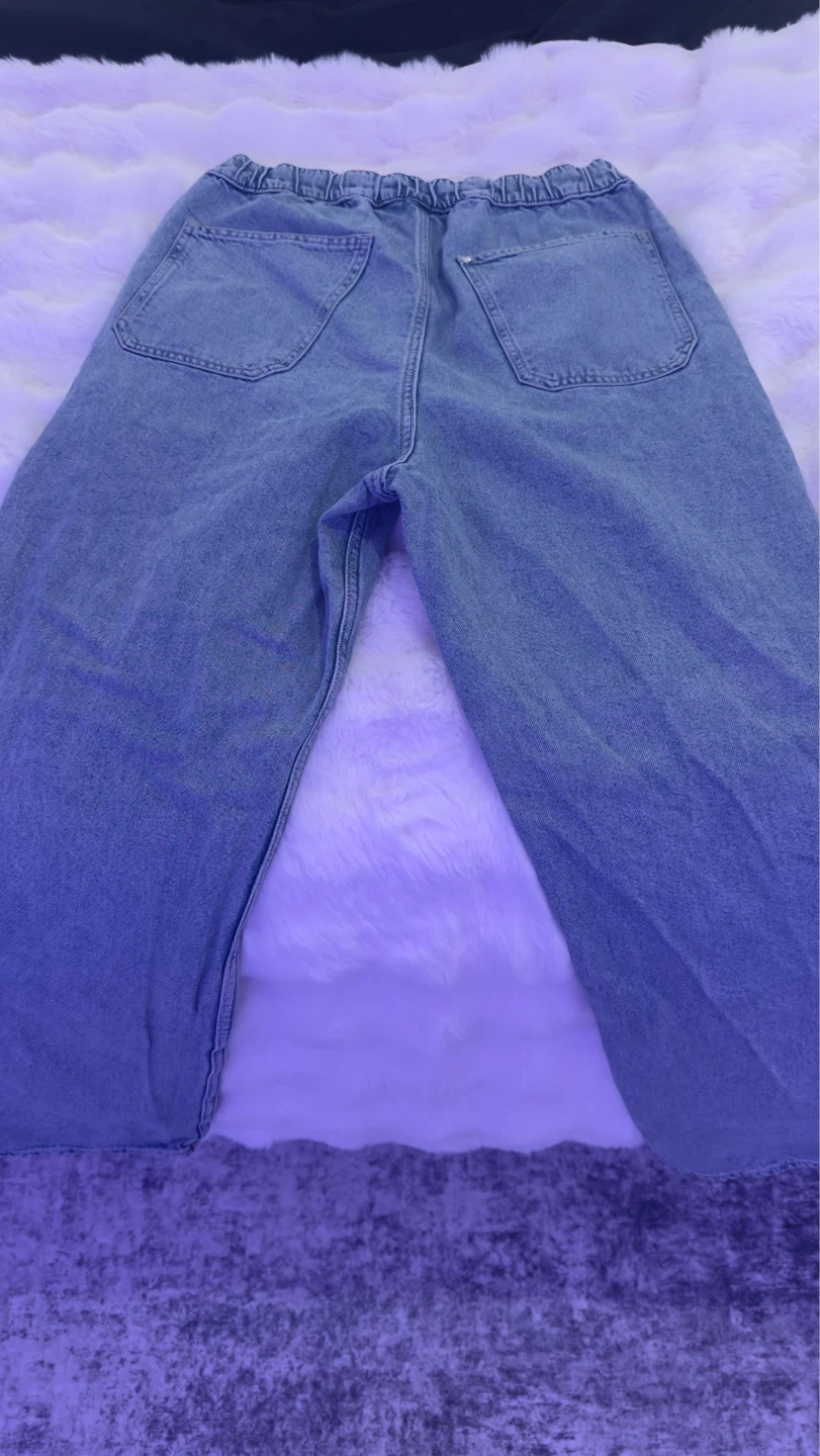 Light Wash Denim Wide-Leg Pants - photo 2
