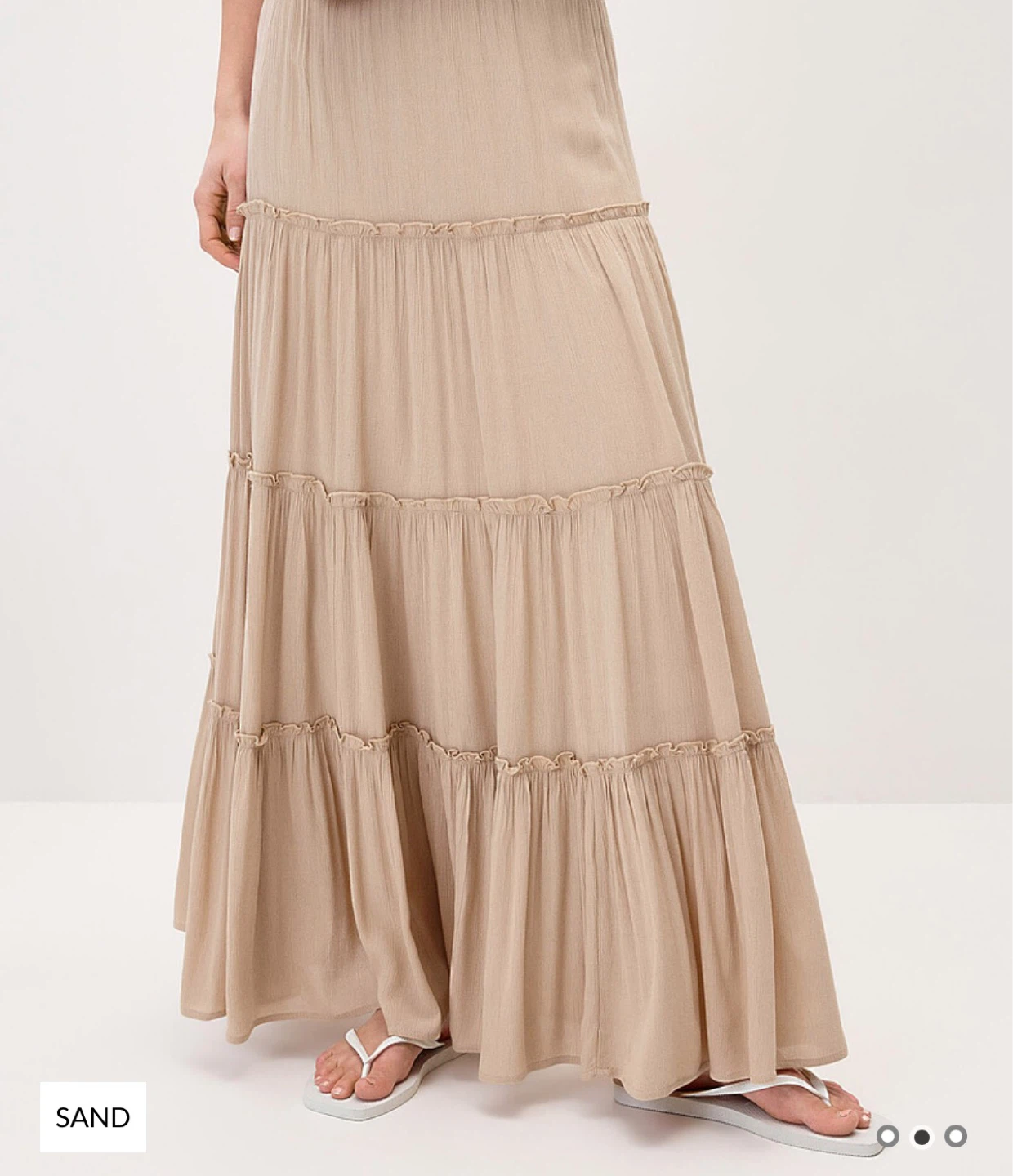 twik (Simons brand) Tiered Maxi Skirt - Sand, size Small - photo 2