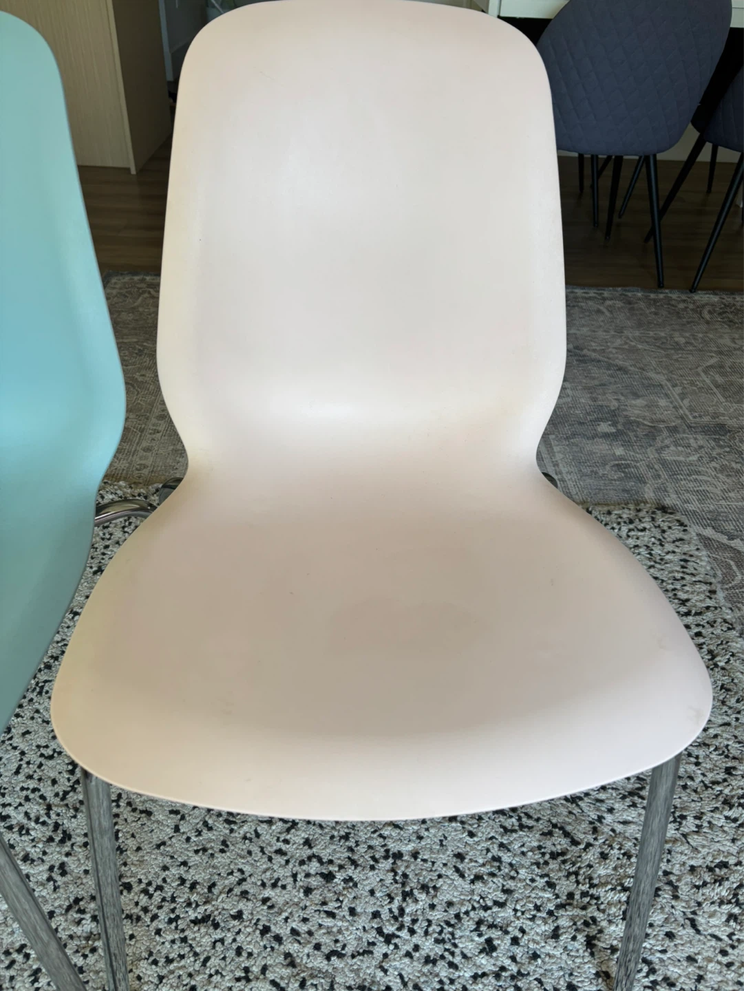 Set of 2 Dining Chairs - Blue & Pink - photo 3