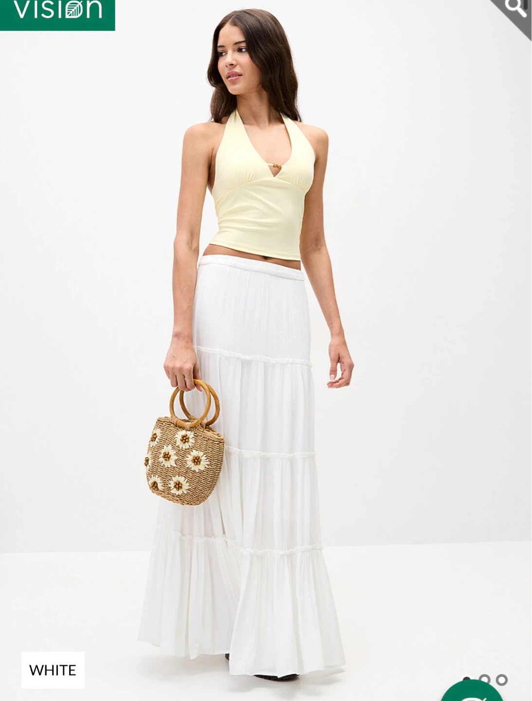 twik (Simons brand) Tiered Maxi Skirt - White, size S