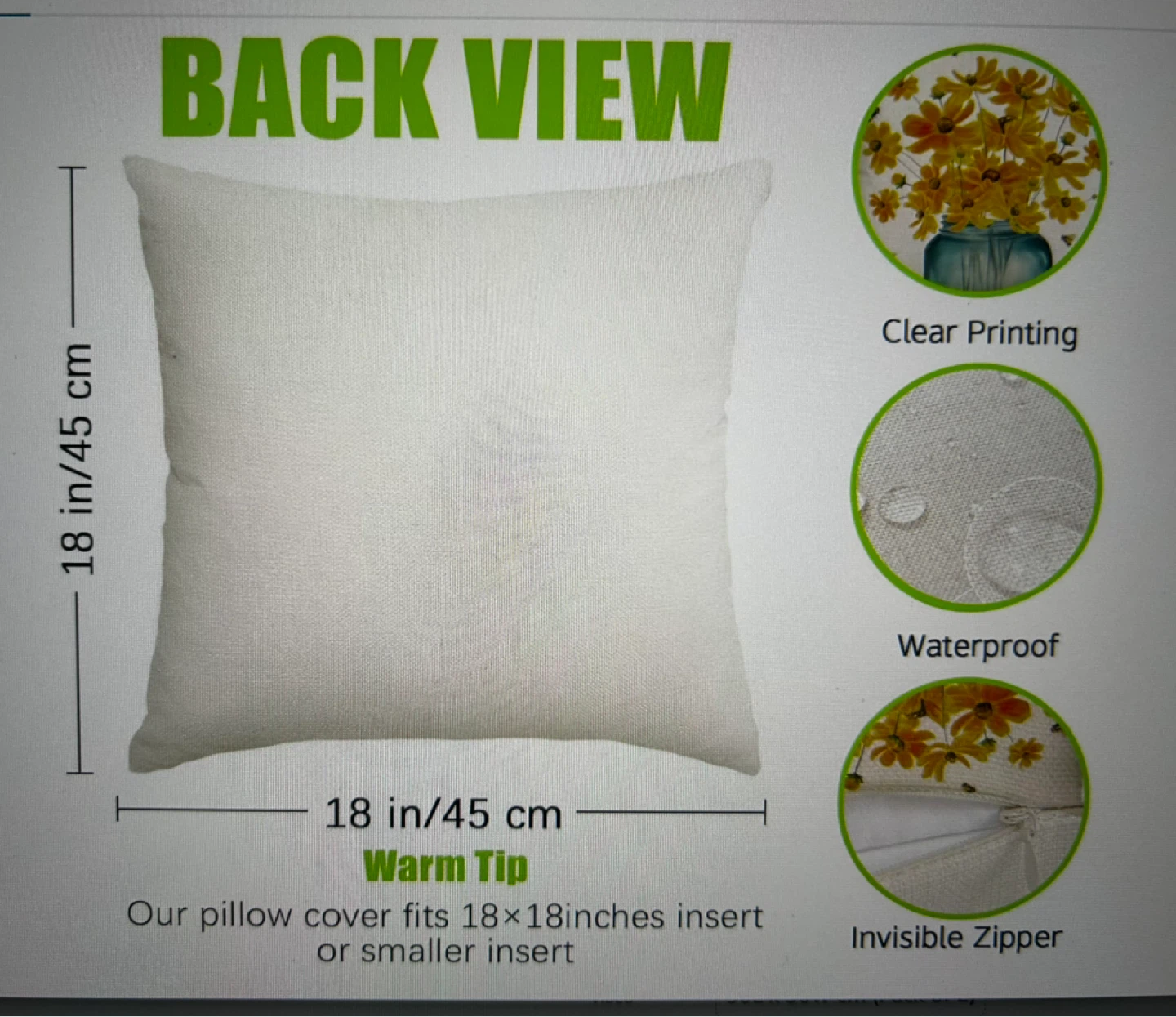 Set of 2 Farmhouse Pillow Covers - 18x18 inch - photo 4