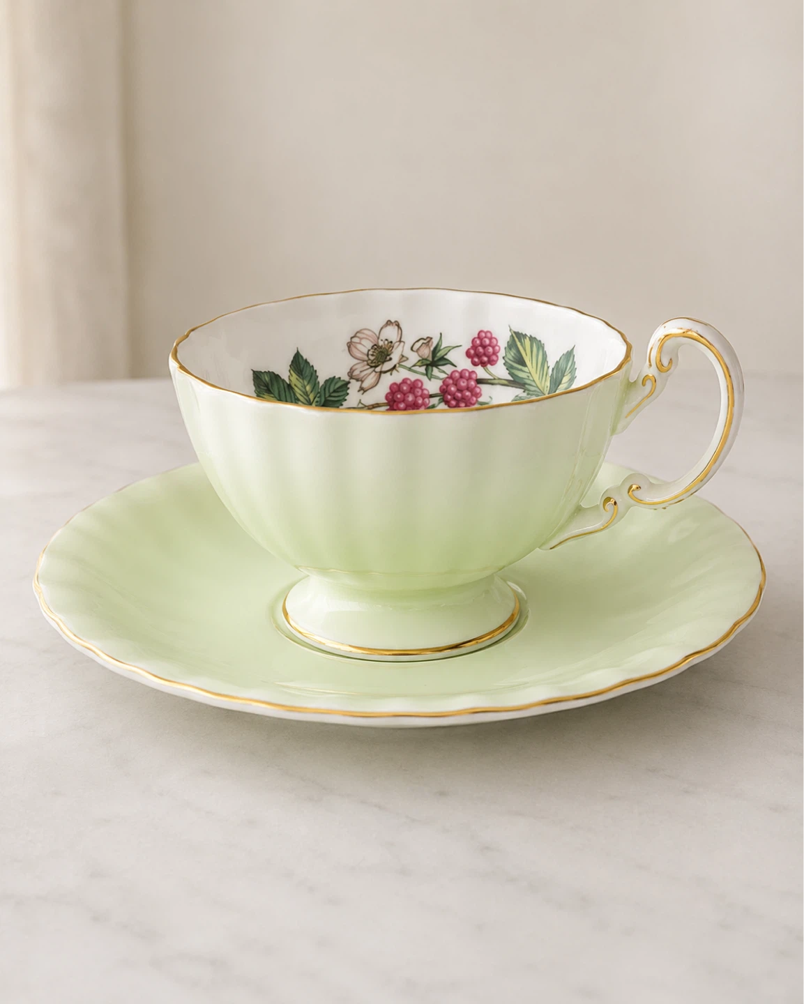 Aynsley Bone China Teacup and Saucer Set