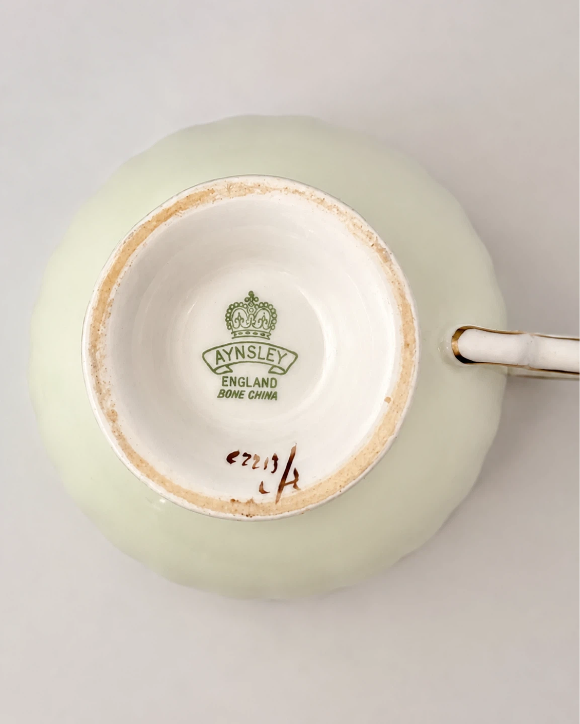 Aynsley Bone China Teacup and Saucer Set - photo 3