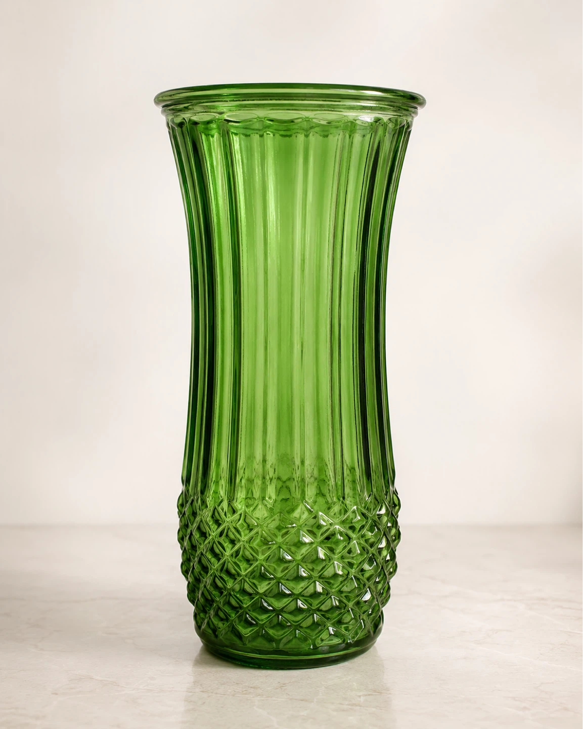 Green Glass Vase - Hoosier Glass