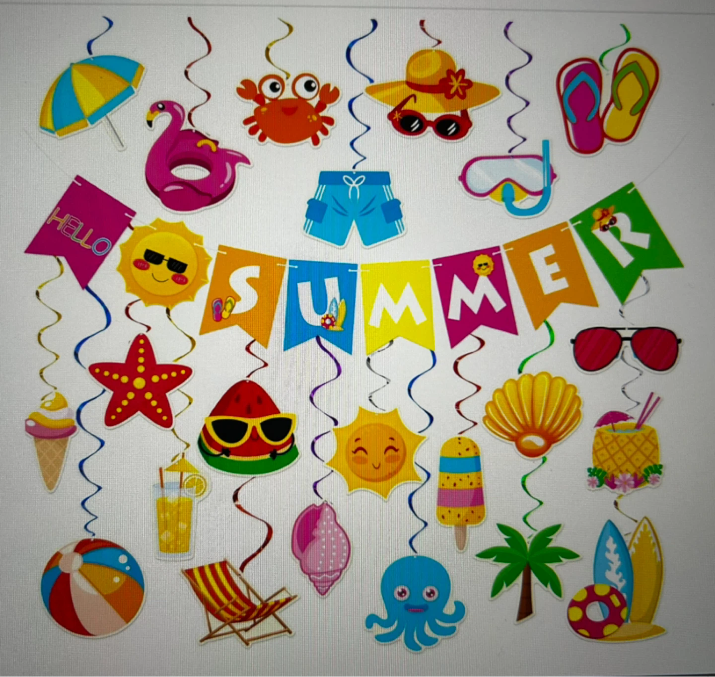 Summer Party Banner and Decorations
