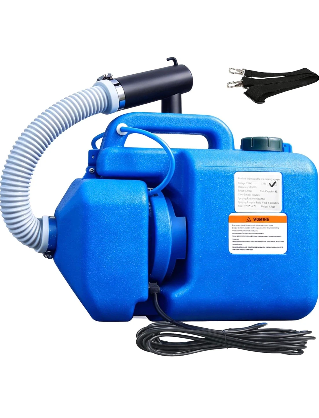 Electric ULV Fogger Sprayer, 8L/2.1Gal 1200W - photo 2