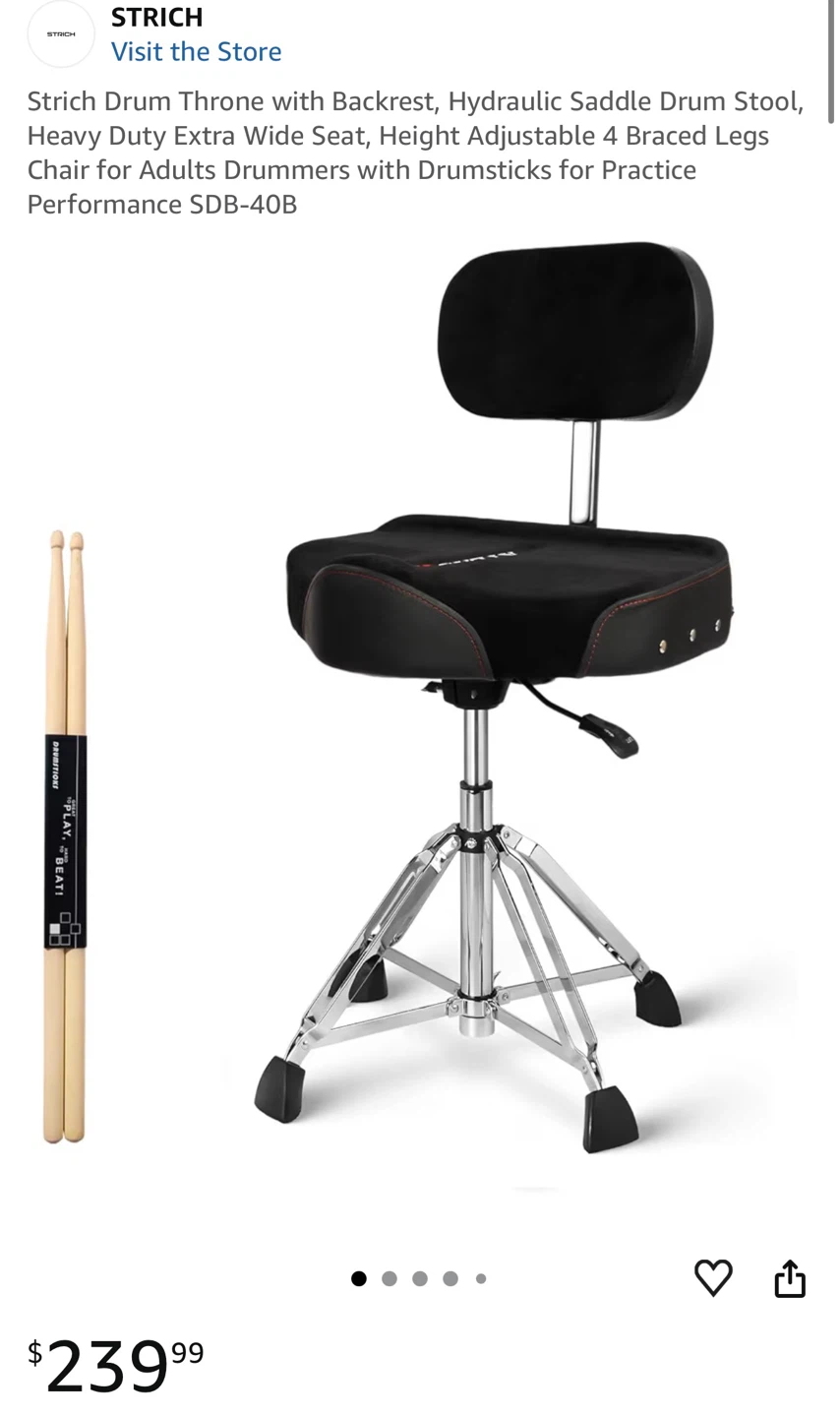 Strich Drum Throne with Backrest