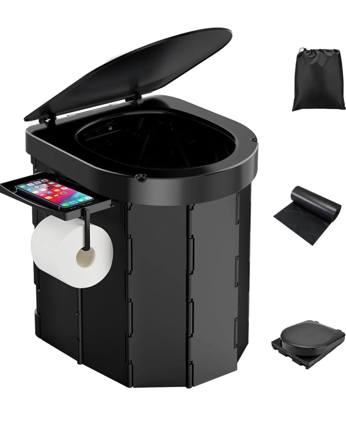 HK Portable Foldable Toilet with Paper Holder - photo 3