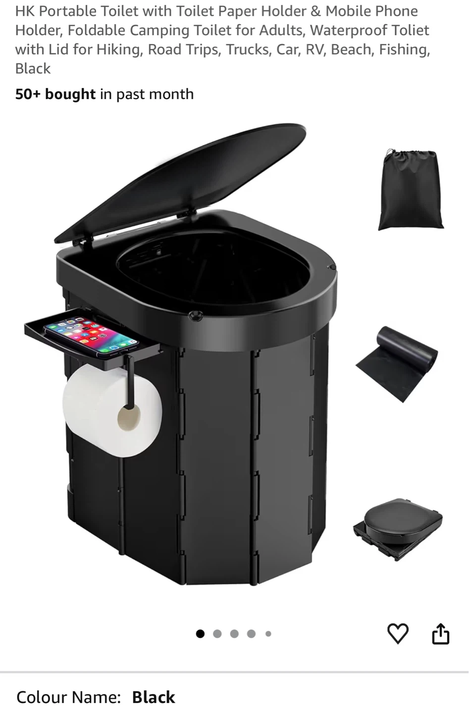 HK Portable Foldable Toilet with Paper Holder - photo 2