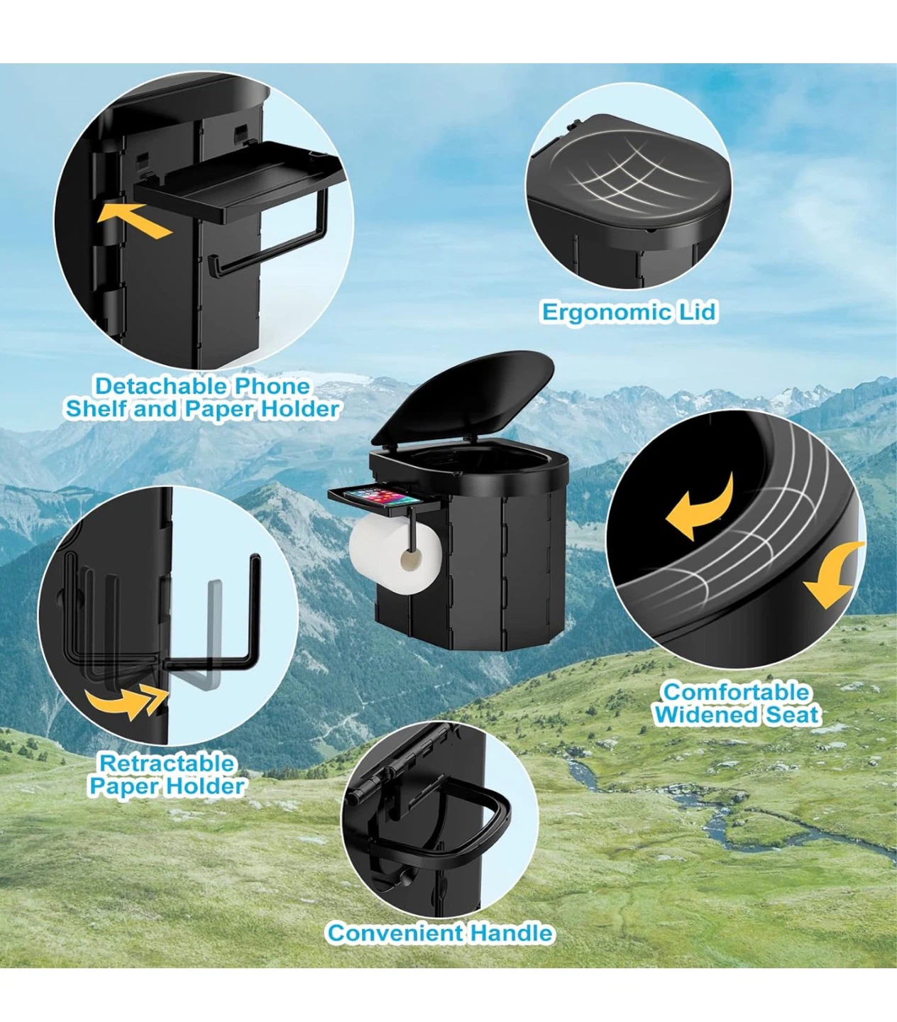 HK Portable Foldable Toilet with Paper Holder - photo 5