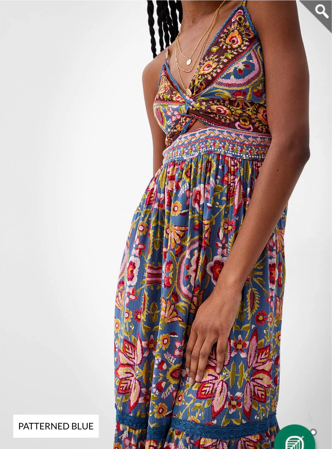 Angie Bright Floral Pattern Maxi Dress - Patterned Blue, size L - photo 2