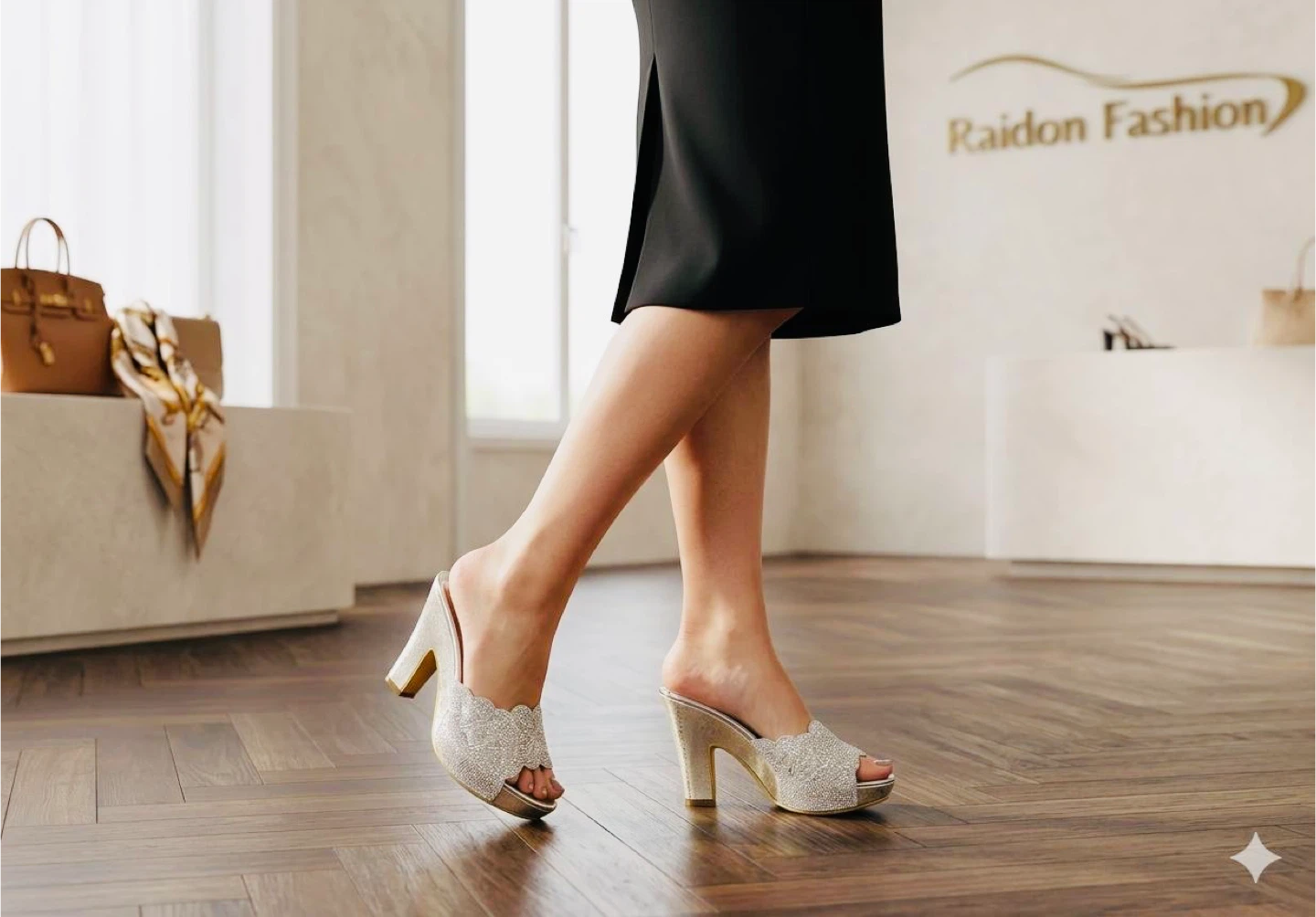 Raido Fashion Silver Embellished Heels - photo 2