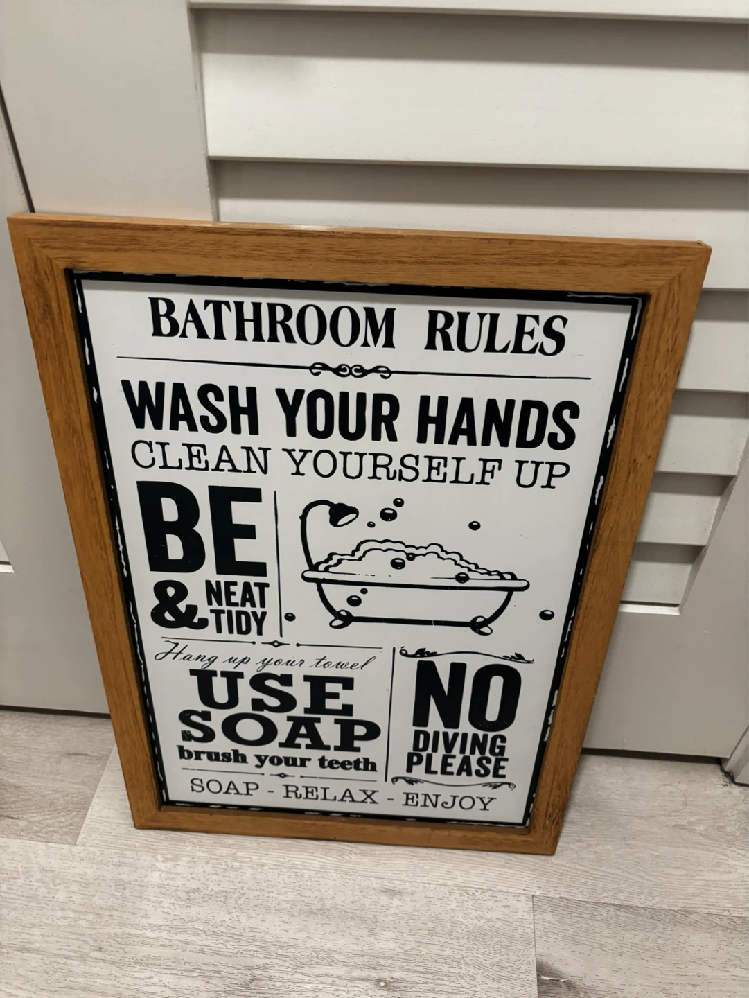 Bathroom Rules Wall Sign