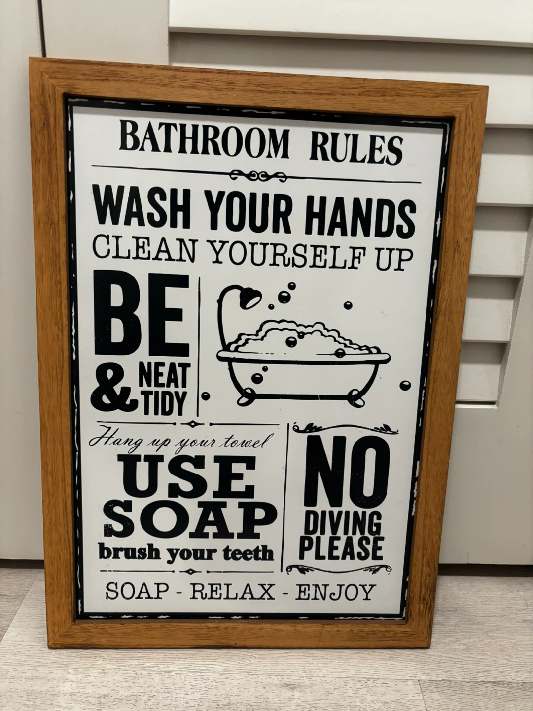 Bathroom Rules Wall Sign - photo 2